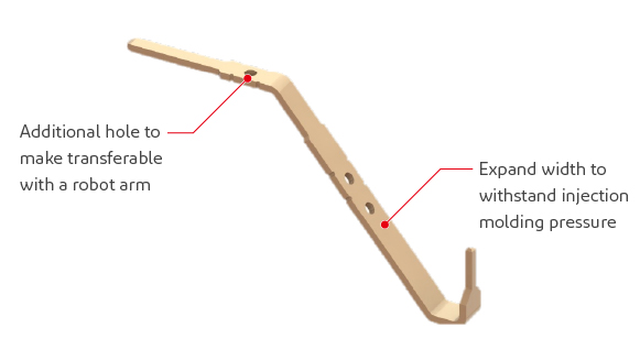 Optimized terminal design with additional hole and expanding width