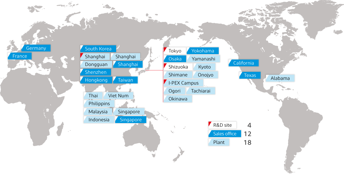 Global Footprint Map of I-PEX Group