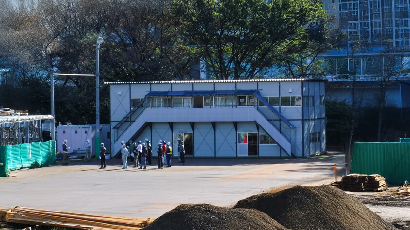 工事現場のプレハブ