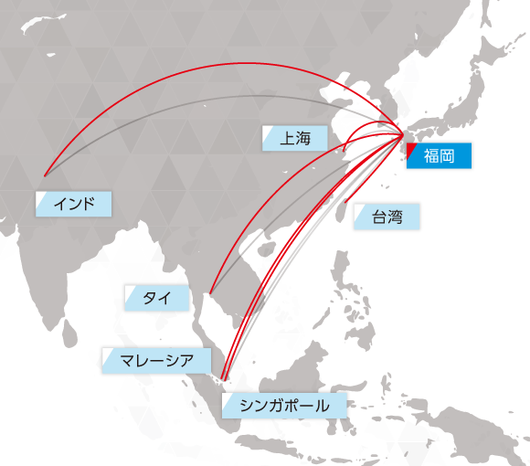 京都、福岡、上海、台湾、タイ、マレーシア、シンガポール、インド